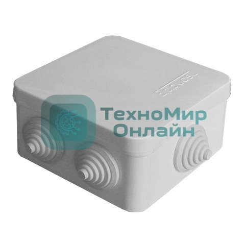 Коробка распределительная ОП 84х84х45 7 выходов 3 гермоввода IP54 крышка защелкивающаяся сер. Epplast 120072