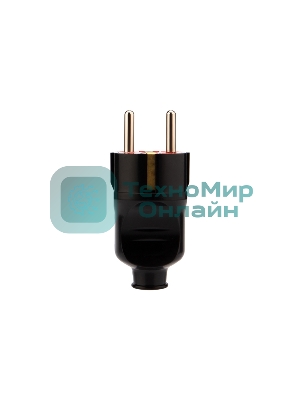 Вилка Евро Rexant прямая с з/к 16А усиленная черная