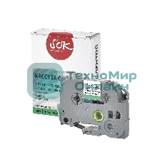 Кассета с лентой S'OK by Sakura Printing TZES731 для Brother, черный на зеленом, 12мм/8м, наклейка