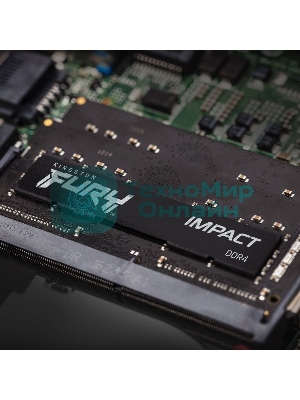 Оперативная память Kingston Fury Impact, DDR5, 16Gb (1x16Gb), 6400MHz, CL38, ECC, SO-DIMM, с радиатором, черный