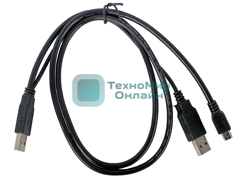 Кабель Gembird/Cablexpert USB 2.0 Pro, 2xAM/miniBM 5P, 0.9м, экран, черный