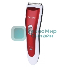 Набор для стрижки Galaxy Line GL 4157, красный с белым, лезвие шириной 40 мм, 45 мин непрер. работы, 2 насадки-расчески, лезвия из высококачественной японской нержавеющей стали, индикатор работы и заряда, эргономичный дизайн