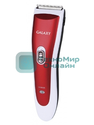 Набор для стрижки Galaxy Line GL 4157, красный с белым, лезвие шириной 40 мм, 45 мин непрер. работы, 2 насадки-расчески, лезвия из высококачественной японской нержавеющей стали, индикатор работы и заряда, эргономичный дизайн