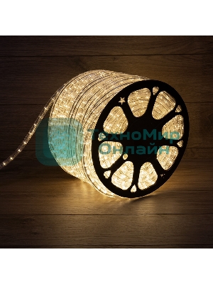 Дюралайт Neon-night LED, постоянное свечение (2W) - теплый белый Эконом 24 LED/м, бухта 100м