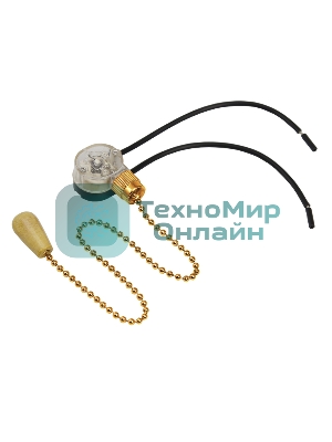 Выключатель Rexant для настенного светильника c проводом и деревянным наконечником 