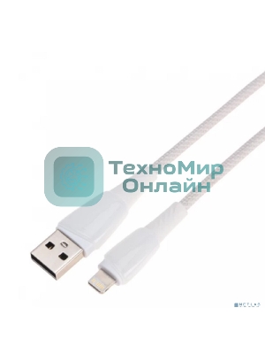 Кабель Rexant USB-A - Lightning для Apple, 2,4А, 1м, в белой нейлоновой оплетке