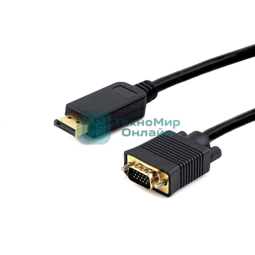 Кабель DisplayPort->VGA Cablexpert CCP-DPM-VGAM-6, 1,8м, 20M/15M, черный, экран, пакет