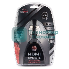 Кабель Cablexpert HDMI, серия Platinum, 4,5 м, v2.0, M/M, плоский, позол.разъемы, металлический корпус, нейлоновая оплетка, блистер