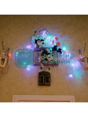 Гирлянда Neon-night Айсикл (бахрома) светодиодный, 1,8 х 0,5 м, прозрачный провод, 230 В, диоды RGB