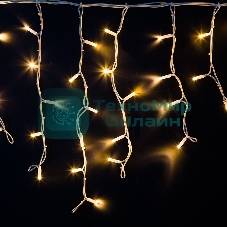 Гирлянда Neon-night Айсикл (бахрома) светодиодный, 4,0 х 0,6 м, белый провод каучук, 230 В, диоды теплый белый, 128 LED