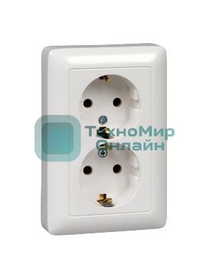 Розетка С/У с з/к со шторками 16А 250В, белый. ХИТ двойная Розетка С/У с з/к со шторками 16А 250В, белый. ХИТ двойная