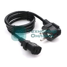 Кабель питания Cablexpert PC-186-1-1M, 1м, Schuko- C13, 3x1кв.мм, черный, с заземлением, пакет