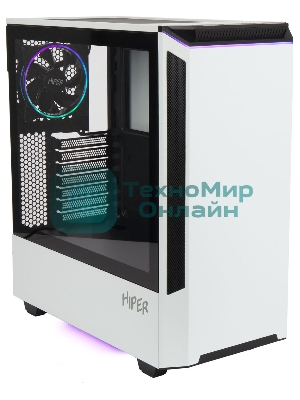 Компьютерный корпус Hiper PW81 белый без БП ATX 3x120мм 2xUSB2.0 2xUSB3.0 audio bott PSU