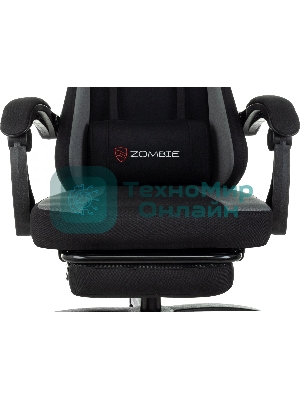 Кресло Zombie Weaver черный/серый, ткань, подголовник, подставка для ног