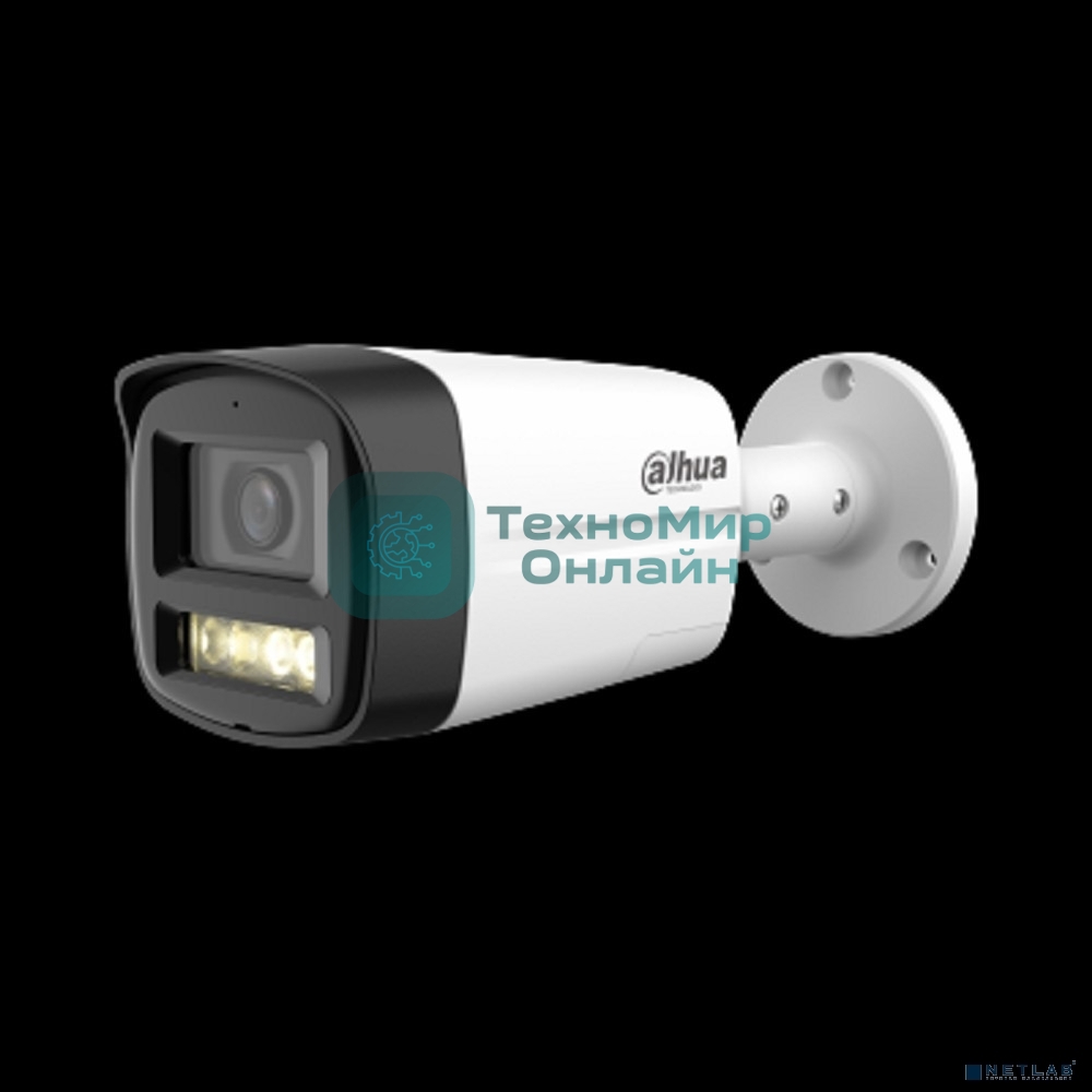 Уличная цилиндрическая Dahua DH-HAC-HFW1200TLMP-IL-T-0360B HDCVI 2Мп; CMOS; объектив 3.6мм; ИК 40м, Led 40м; IP67;металл, пластик