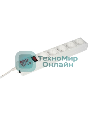 Сетевой фильтр Powercube SPG-B-15-WHITE 5 м, 5 розеток, белый, коробка