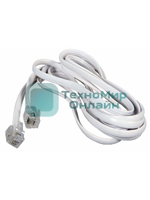 Телефонный шнур Rexant удлинитель RJ-11(6P-4C), длина 7 метров, белый