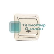 Выключатель одноклавишный Makel СП Mimoza 10А IP20 с подсветкой крем./крем.