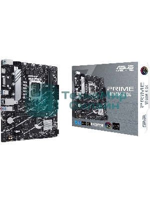 Материнская плата ASUS PRIME B760M-K D4, LGA 1700, Intel B760, 2xDDR4, 4xSATA, 2xM.2, 1xPCIe 4.0 x16, 2xPCIe x1, 1xHDMI, 1xVGA, 1x 2.5Gb LAN, 2xUSB-A 3.2 Gen 1, 2xUSB-A 2.0, 3x3.5 мм, 7.1, mATX