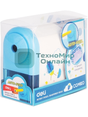 Точилка для карандашей механическая Deli E0641S, 1 отверстие, пластик, ассорти