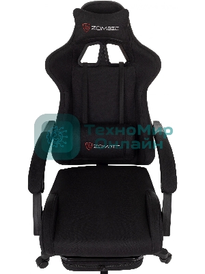 Кресло Zombie Shadow черный, экокожа, 120 кг, механизм качания, подставка для ног