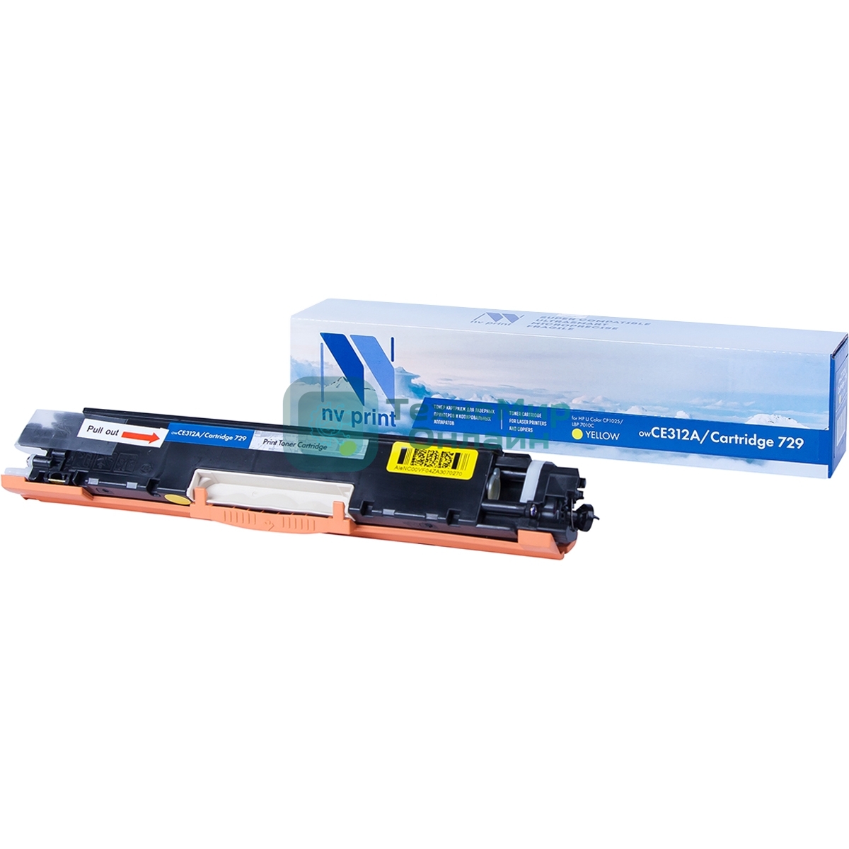 Картридж лазерный NVPrint совместимый HP CE312A/Canon 729 Yellow для LaserJet Color Pro 100 M175a/M175nw/CP1025/CP1025nw/Canon i-SENSYS LBP7010C/LBP7018С (1000k)