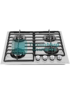 Газовая варочная панель Maunfeld EGHG.64.6CW/G, 4 конфорки, закаленное стекло, белый