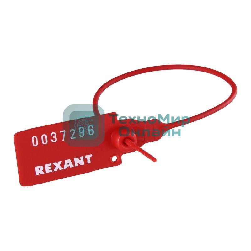 Пломба пластиковая номерная Rexant 220 мм красная