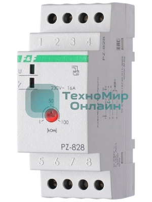Реле уровня PZ-828 (одноуровневый монтаж на DIN-рейке 35мм 230В AC 16А 1перкл. IP20) F&F EA08.001.001