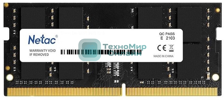 Оперативная память NETAC Basic, DDR4, 8GB (1x8GB), 3200MHz, CL22, SO-DIMM