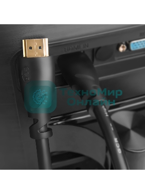 Кабель GCR Premium 1.8m HDMI 2.0, HDR, Ultra HD 4K60 Hz/5K30Hz, 3D, Ethernet 18.0 Гбит/с, OD8.0 мм, 28/26 AWG, черный