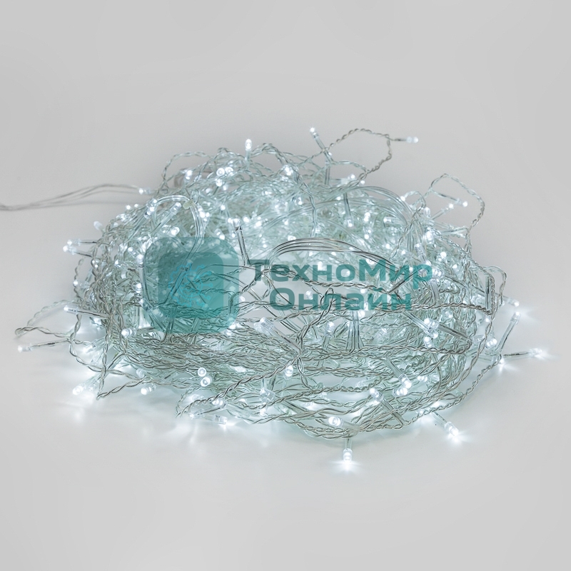 Гирлянда Светодиодный Дождь 3х2 м, свечение с динамикой, прозрачный провод, 230 В, белый, IP20