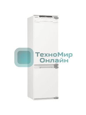 Встраиваемый холодильник Gorenje NRKI517E82WF, полезный объем 244 л, электронное управление, цифровой дисплей, автоматическое размораживание No Frost, быстрое замораживание, интенсивное охлаждение, зона свежести с контролем влажности, инверторный компрессор, энергоэффективность А+