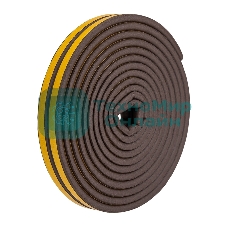 Уплотнитель самоклеящийся, коричневый, Р-профиль 9х5,5мм, для зазоров 2,5-4мм, упаковка по 6м PROconnect