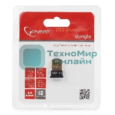 Адаптер Bluetooth Gembird, BTD-MINI5, ультратонкий корпус, v.4.0, 50 метров, до 24 Мбит/сек, USB