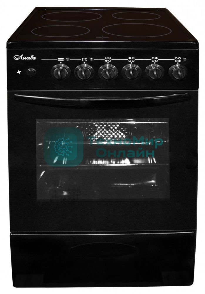 Плита электрическая Лысьва EF4004MK00 черный, конфорок 4 электрических, духовка 57 л, 50 см x 84 см x 60 см (без крышки)