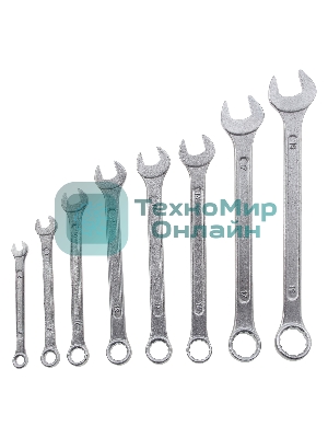 Набор ключей комбинированных Sparta 6 - 19 мм, хромированные, 8 шт.