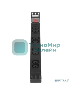 Блок Gembird EHB8-4, 1 вход С14/8 выходов C13, с защитой для 19