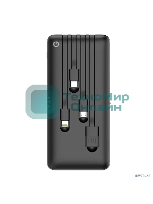 Портативный аккумулятор Powerbank Perfeo ABSOLUTE 10000mah In Micro usb,USB /Out USB,Micro usb,Type-C,Lightning, 2.1А/ черный (PF_B4878)