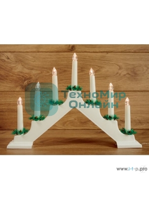 Новогодняя горка Neon-night 7 свечек, цвет корпуса: белый, цвет свечения: теплый белый