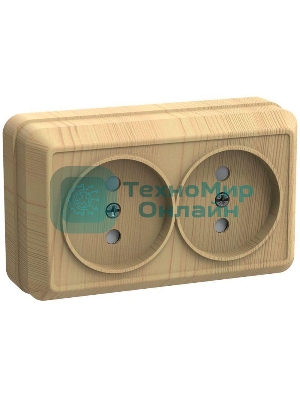 Розетка 2-м ОП Октава 10А IP20 без заземл. сосна IEK ERO20-K03-10-DC