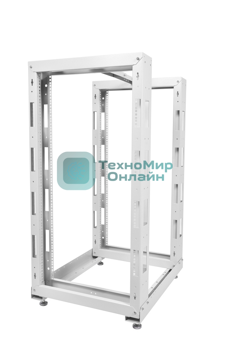 Стойка двухрамная ЦМО СТК-24.2 24U 620 мм X 800 мм направл. закл. гайки 250 кг серый