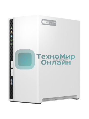 Сетевое хранилище SMB QNAP TS-233 NAS 2 HDD trays. ARM 4-core Cortex-A55 2.0GHz, ram 2 Gb (max), 1x1GbE, 2xUSB 2.0 port,1xUSB 3.2 Gen 1