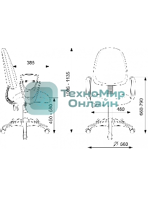 Кресло Бюрократ CH-1300N/3C1 серый, экокожа, 120 кг, механизм качания
