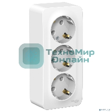 Розетка 3-м ОП Blanca 16А 250В без шторок с заземл. изол. пласт. бел. SchE BLNRA010311