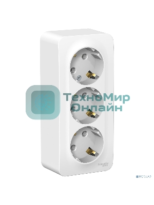 Розетка 3-м ОП Blanca 16А 250В без шторок с заземл. изол. пласт. бел. SchE BLNRA010311