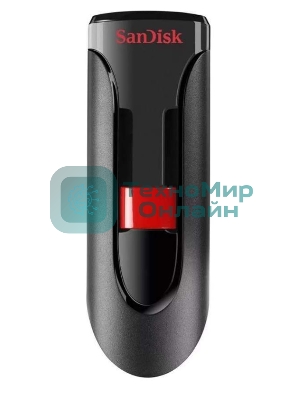 Флешка USB Sandisk CZ60 Cruzer Glide (SDCZ60-032G-B35), 32Gb, USB 2.0, R/W 30/8, черный/красный