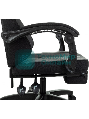 Кресло Zombie Weaver черный/серый, ткань, подголовник, подставка для ног