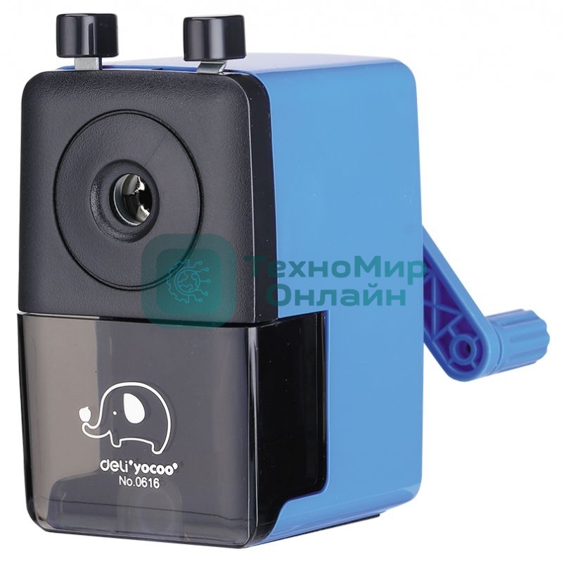 Точилка для карандашей механическая Deli E0616, 1 отверстие, пластик, ассорти, коробка