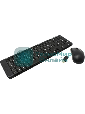 Комплект клавиатура+мышь Logitech MK220 беспроводной, USB, 1000 DPI, чёрный